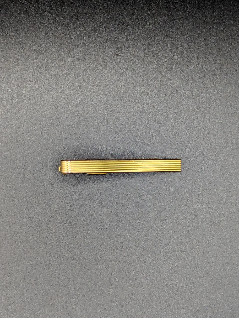 Gold Ribbed Tie Clip - Men's Accessory
